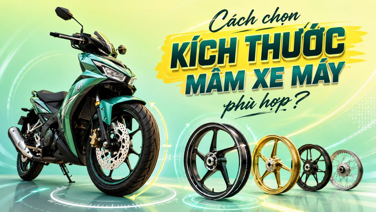 Cách chọn kích thước mâm xe máy phù hợp và an toàn