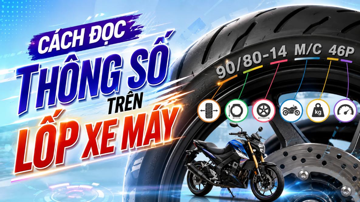 Cách đọc thông số trên lốp xe máy đơn giản, dễ hiểu
