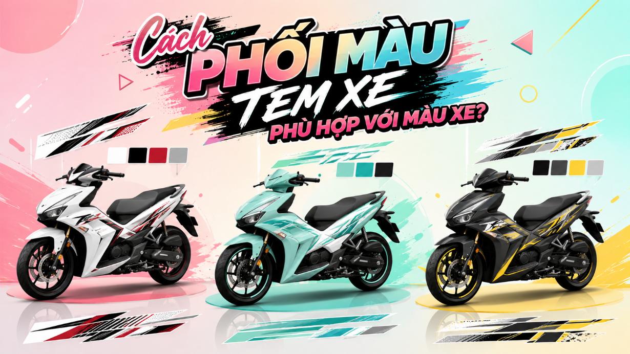 Cách phối màu tem xe phù hợp với màu xe đẹp và hài hòa