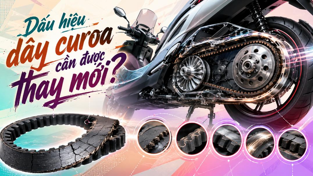 Dấu hiệu dây curoa xe tay ga cần được thay mới