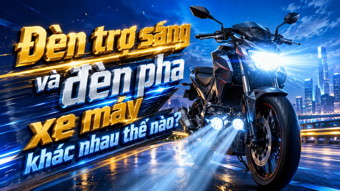 Đèn trợ sáng và đèn pha xe máy khác nhau thế nào?