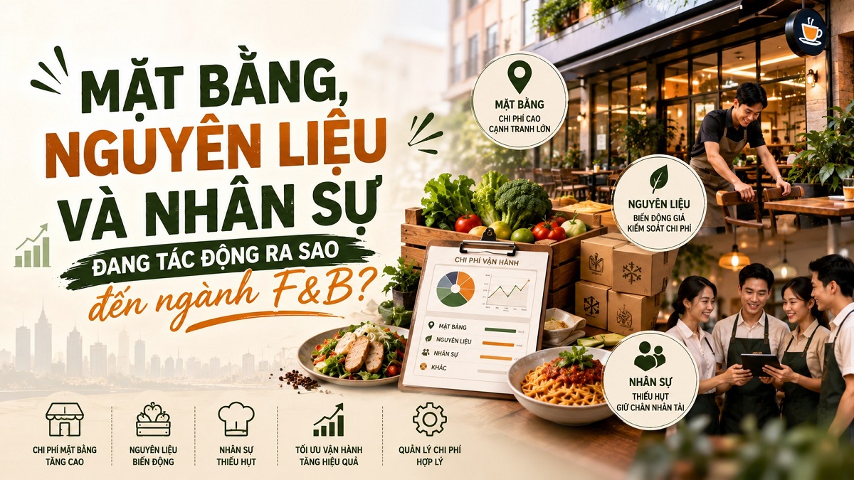 Mặt bằng, nguyên liệu và nhân sự đang tác động ra sao đến ngành F&B?